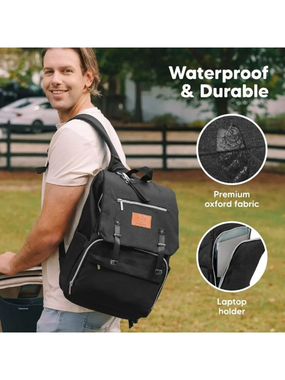 Stylish Waterproof Baby Diaper Bag Backpack with Changing Pad & Insulated